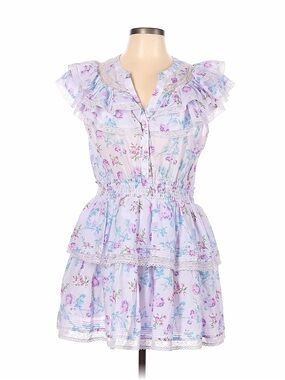 LoveShackFancy X Target - Lou in Purple Floral Double Ruffle Dress